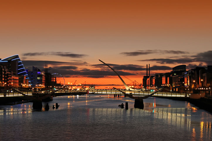 Sunrise On The River Liffey, Dublin, Ireland.