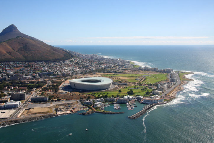 Cape Town Stadium at Green point close to the Victoria & Alfred Waterfront in Cape Town, South Africa.