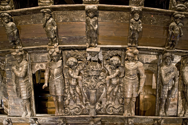 Warship in Vasa museum in Stockholm