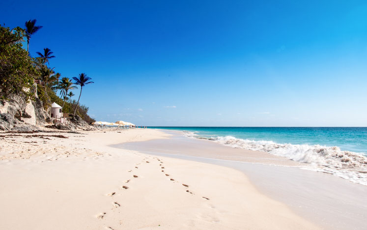 The famous pink sands of Elbow Beach.