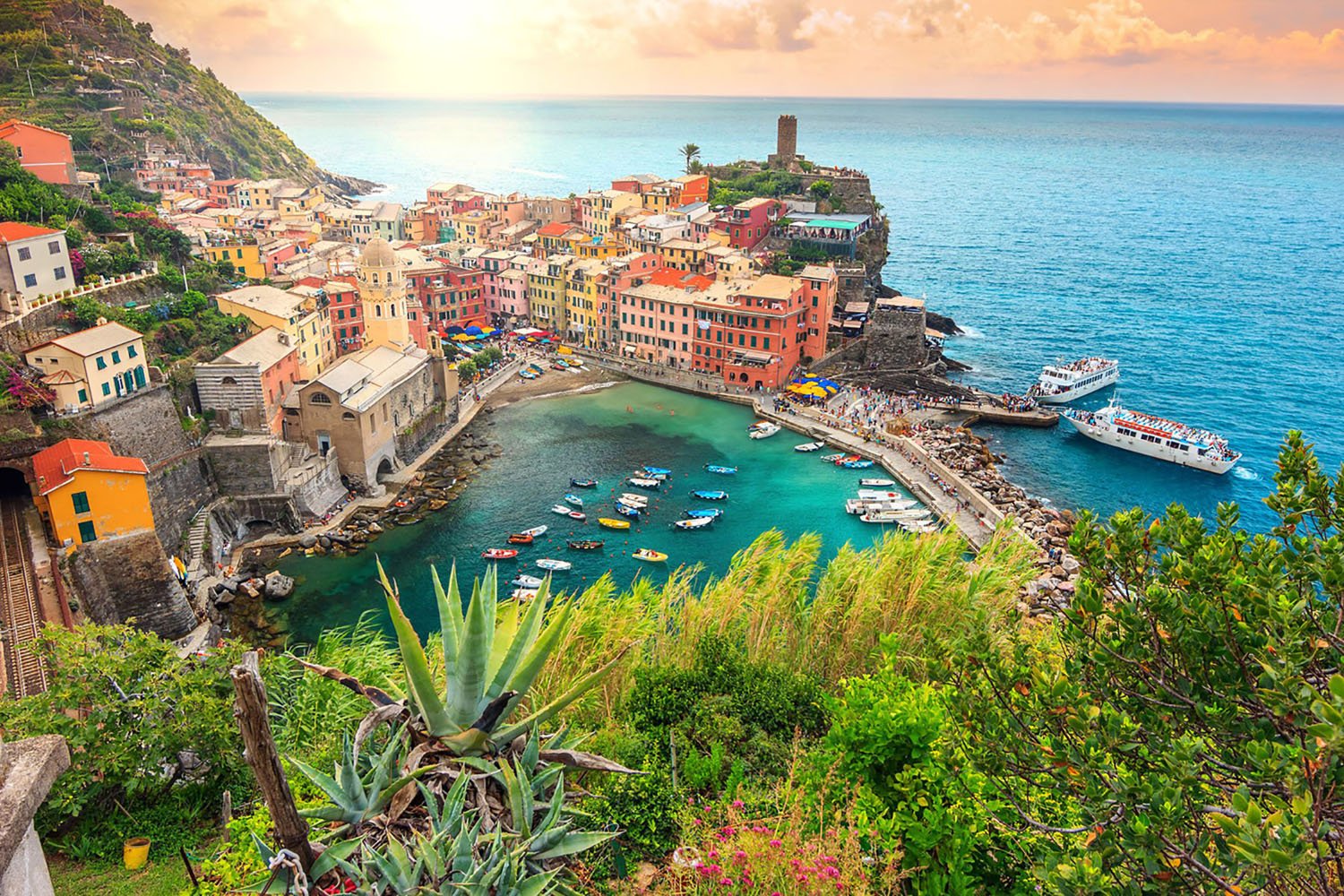 A view of Vernazza in Cinque Terre.