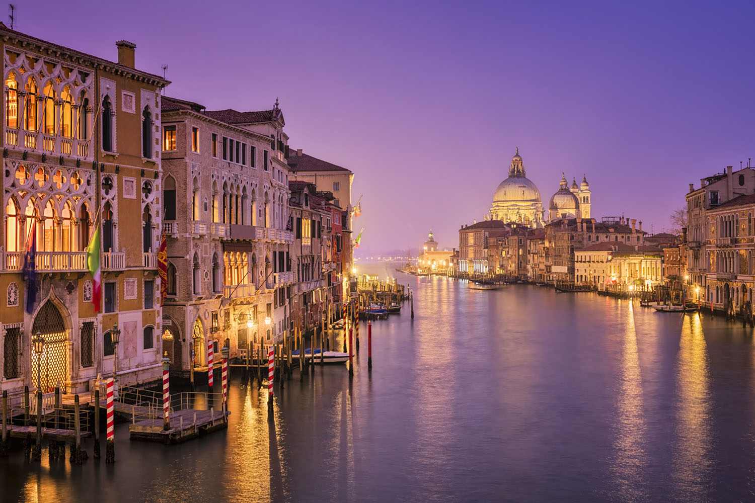 Venice, one of the most haunted cities in the world, at night.