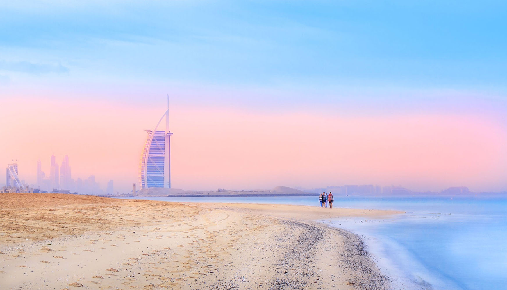 The Burj al Arab as seen from the beach