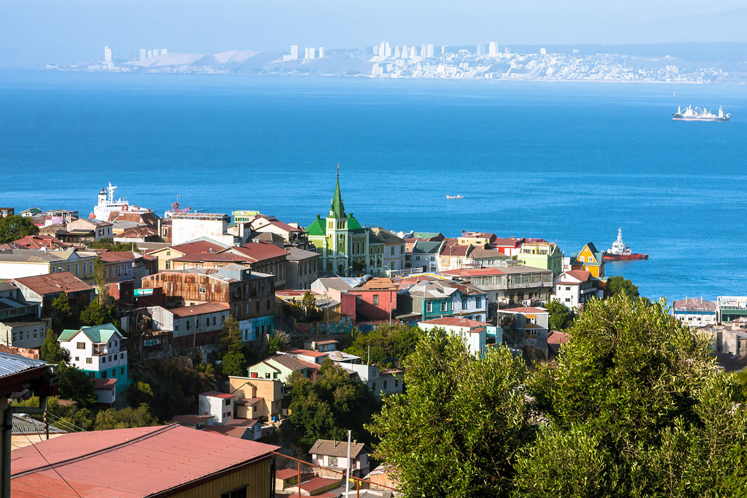 An aerial view of Valparaiso, Chile.