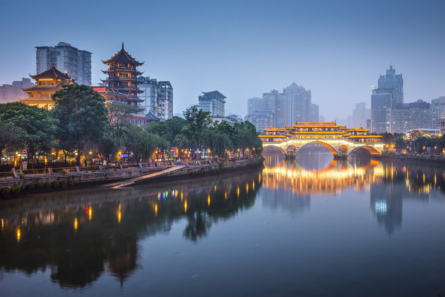 The Anshun Bridge in Chengdu, Sichuan, China