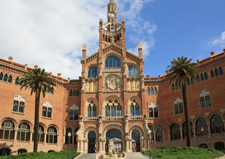 Facade of Hospital de Sant Pau in Barcelona