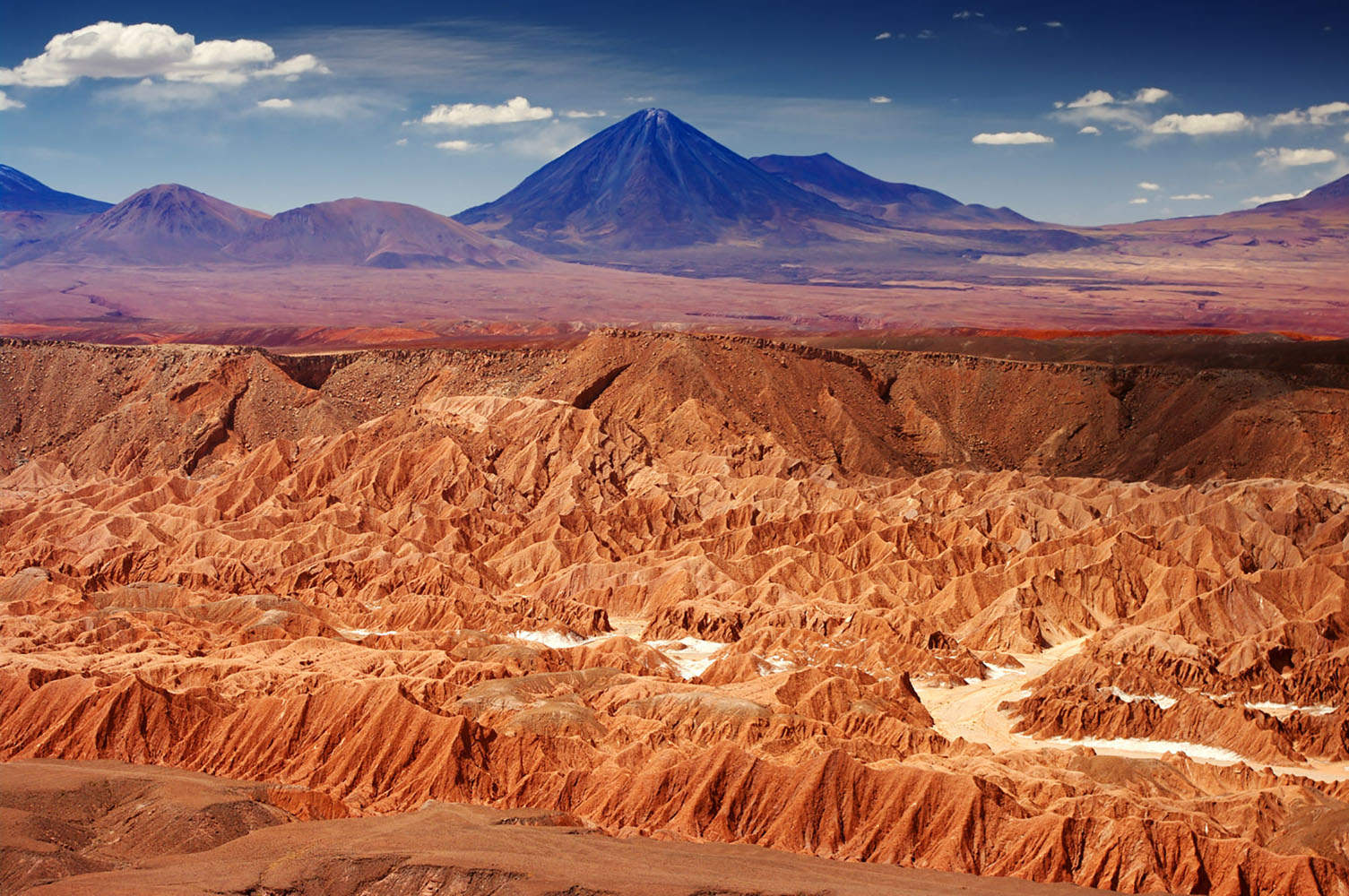 Red mountains in Chile's Atacama Desert.