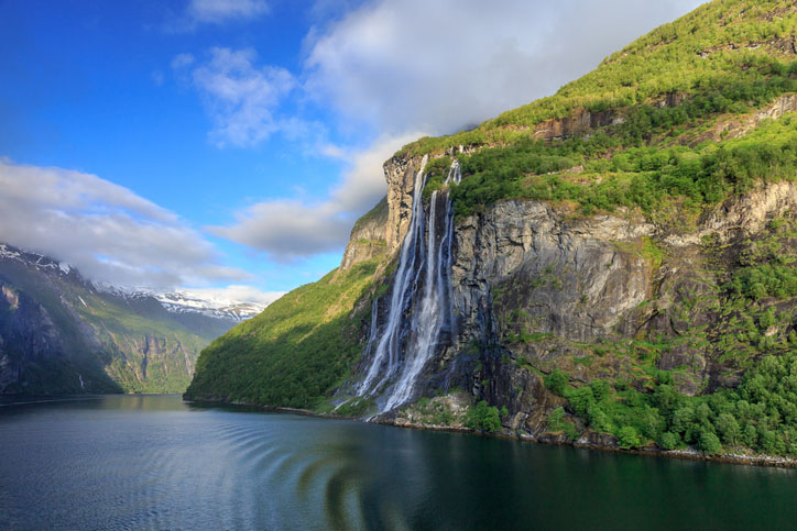 Geirangerfjord with the Seven Sisters Waterfall