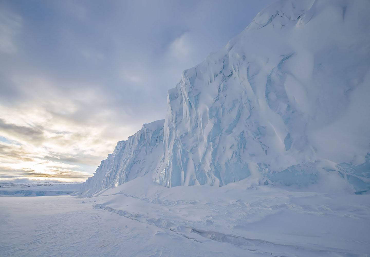 A glacier in Antarctica.