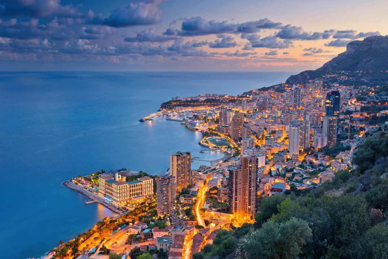 Monte Carlo, Monaco during summer sunset