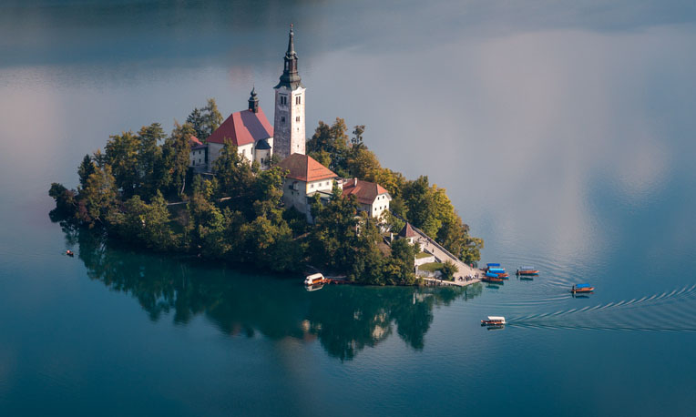 Church on Island in Lake Bled, Slovenia