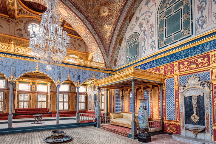 The ornate stylings of Topkapi Palace in Istanbul, Turkey