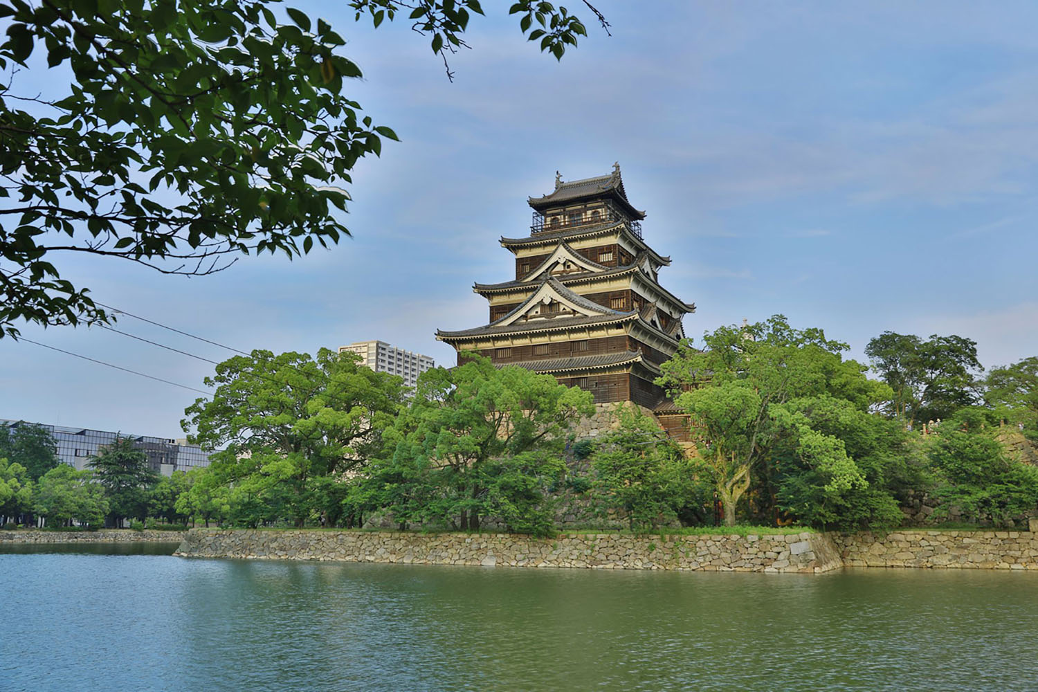 Exterior of Hiroshima Castle in Hiroshima, Japan