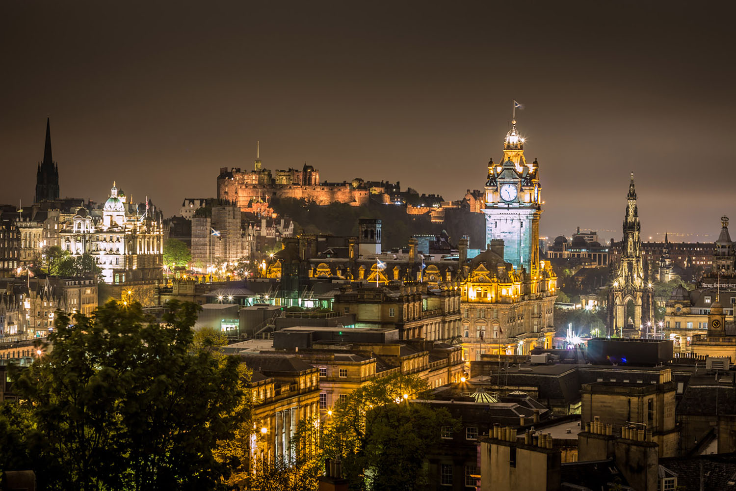 Edinburgh, Scotland at night.