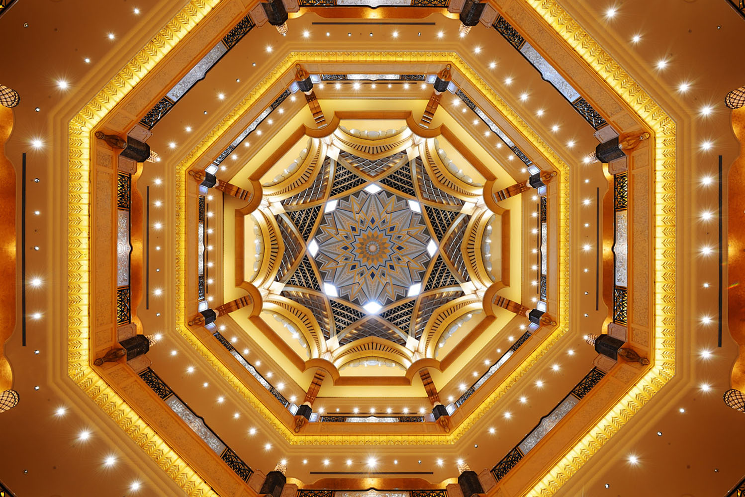 The colorful ceilings in The Emirates Palace