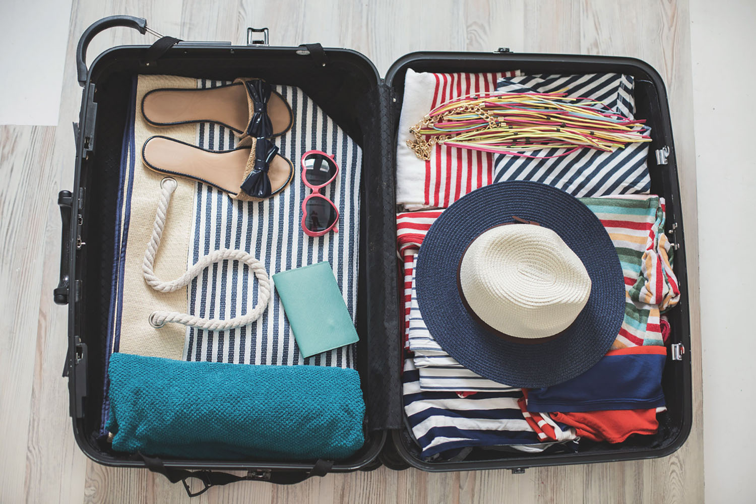 luggage packed for a vacation