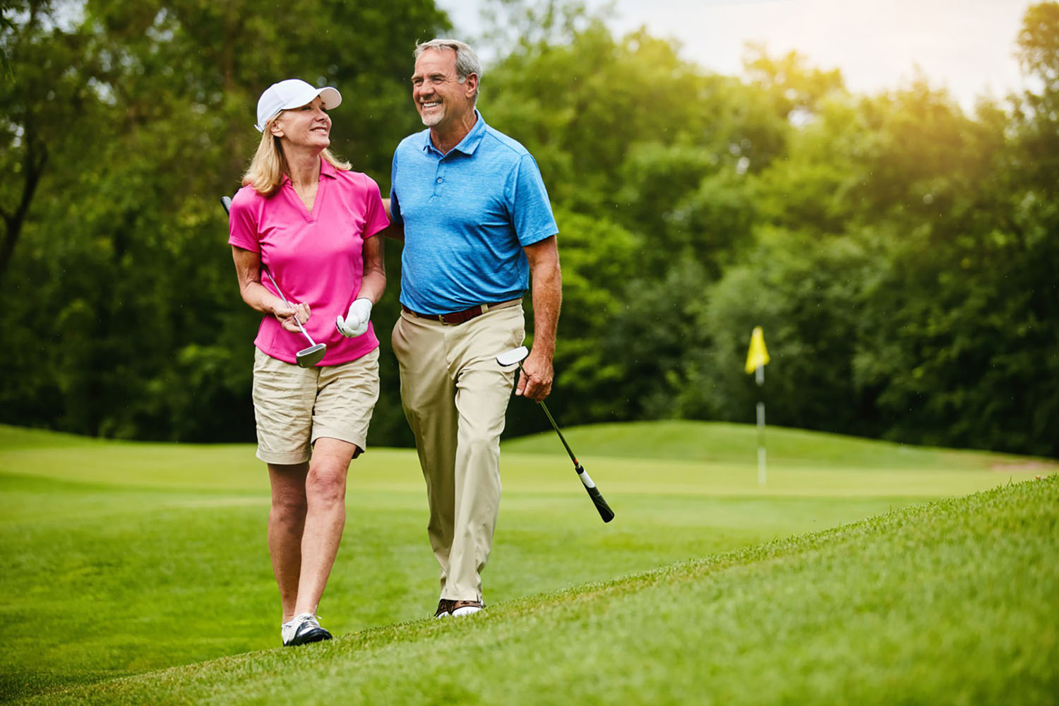 A couple on a golf course