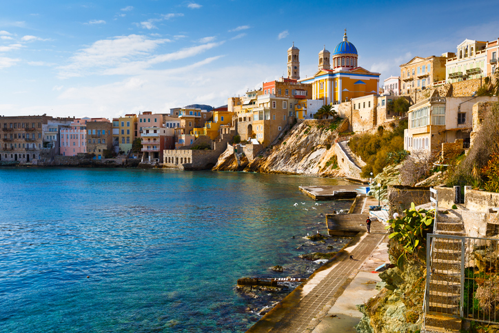 Town of Ermoupoli on Syros island in Greece.