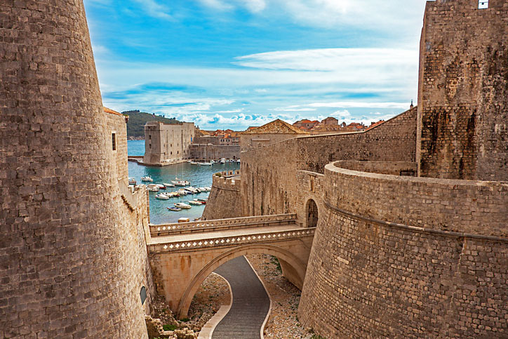 Old town and harbor of Dubrovnik Croatia