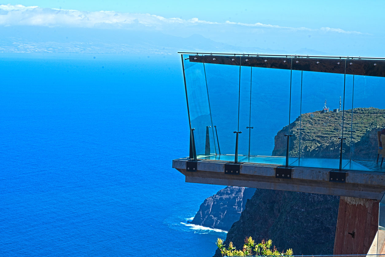 Skywalk of La Gomera, the ocean and Tenerife in the background
