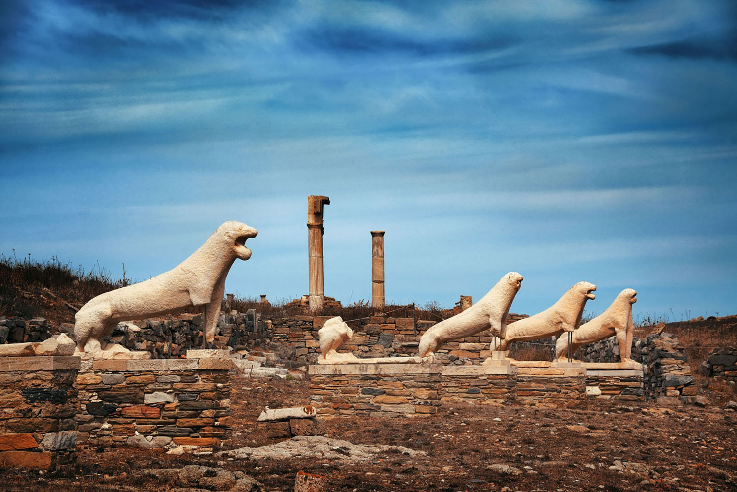 The Terrace of the Lions in Delos, Greece.
