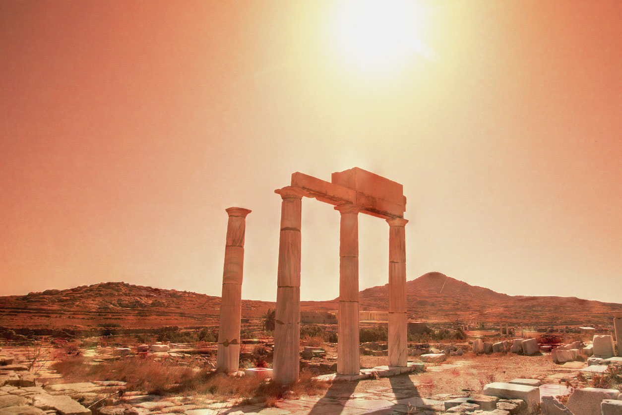 Columns of the Poseidonists on Delos, Greece