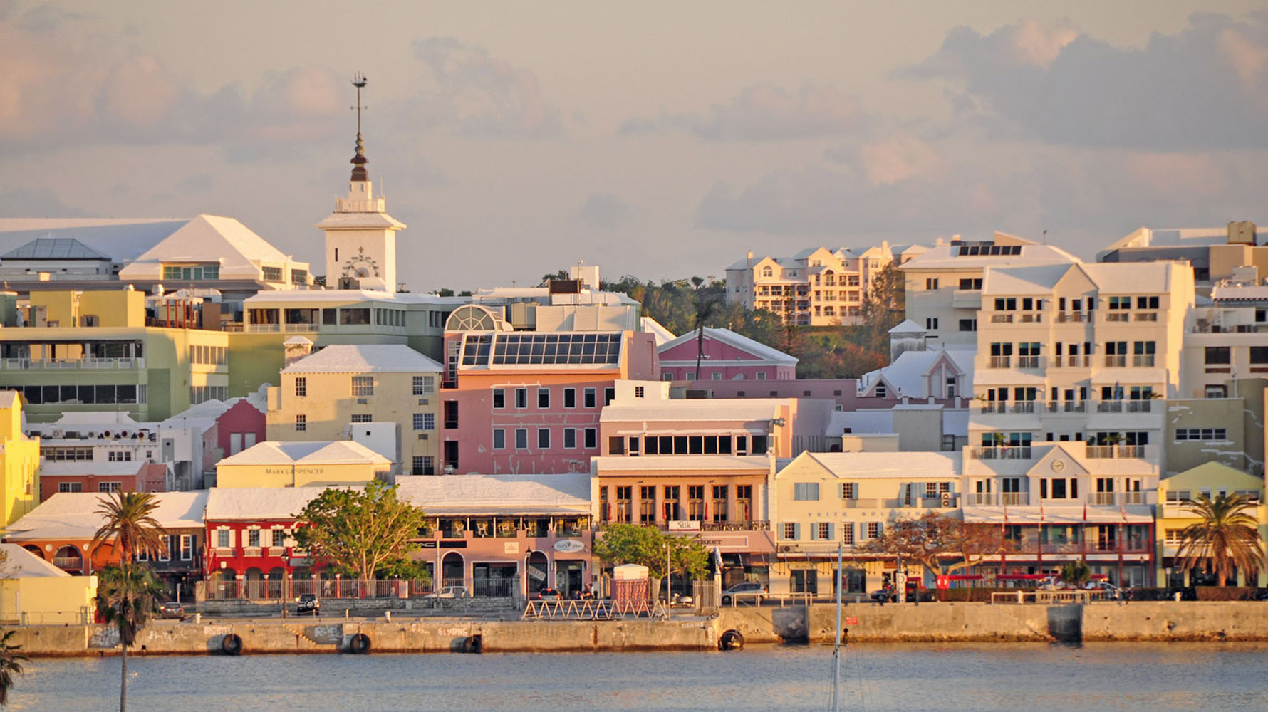 The skyline of Hamilton, Bermuda.