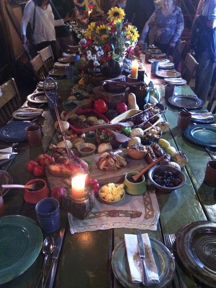 A feast set up for the Hobbiton tour participants