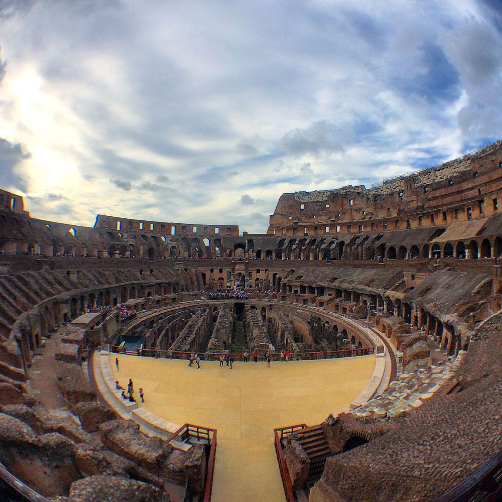A fish-eye view of the Colosseum
