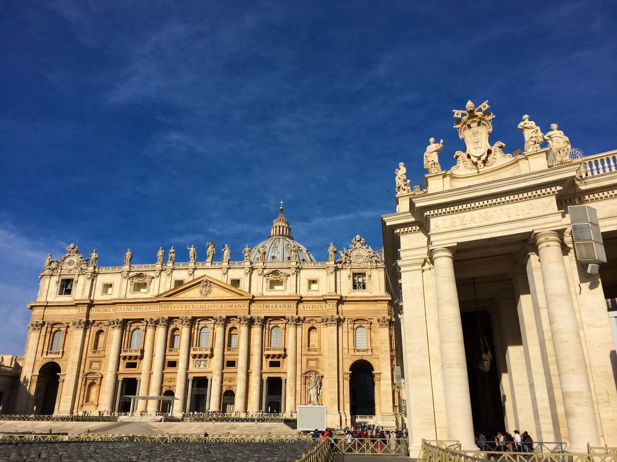 Outside St. Peter's Basilica in Rome