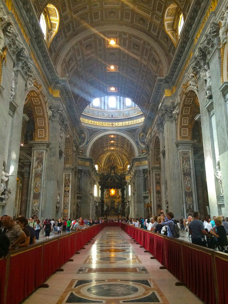 Inside St. Peter's Basilica in Rome