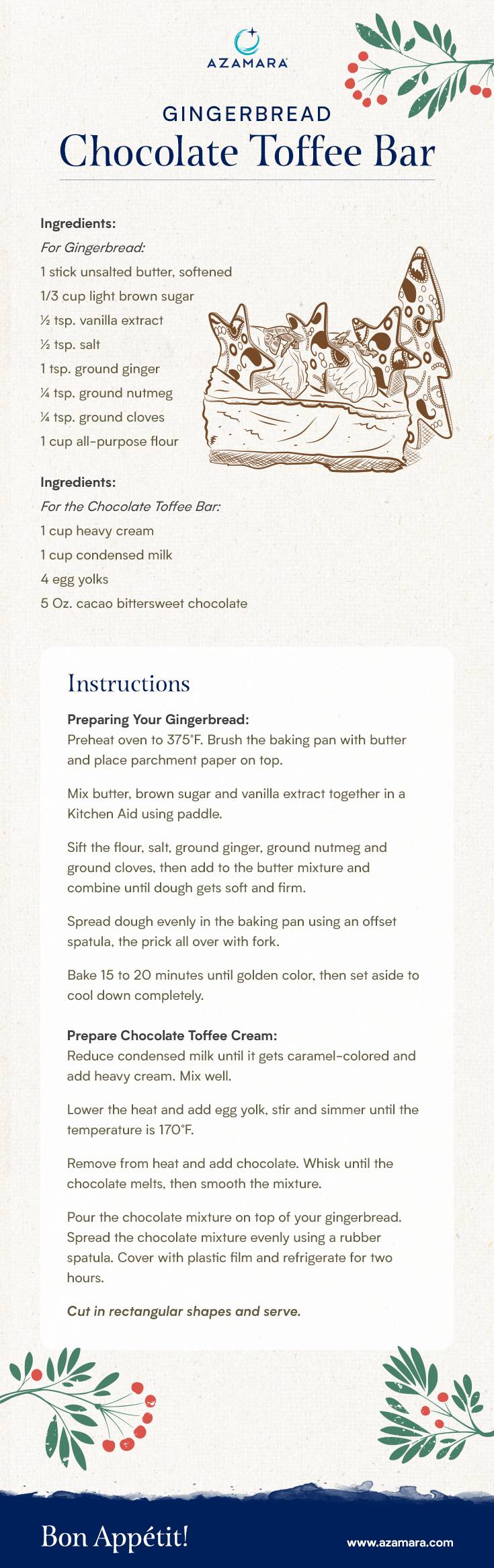 Gingerbread Chocolate Toffee Bar Recipe
