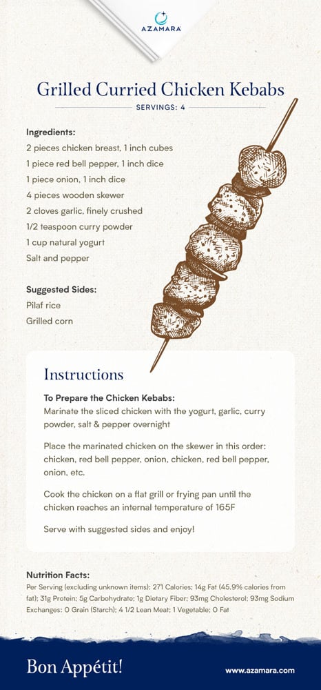 Chef Robert's Grilled Curried Chicken Kebab recipe