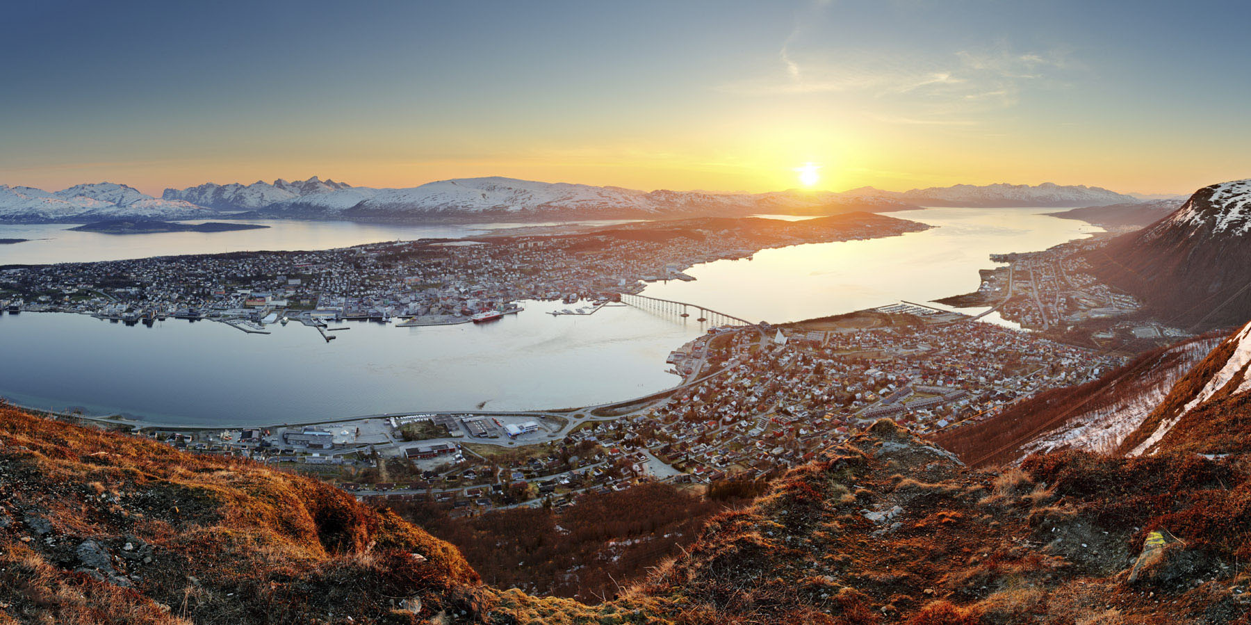 Tromso, Norway is the land of the Midnight Sun.