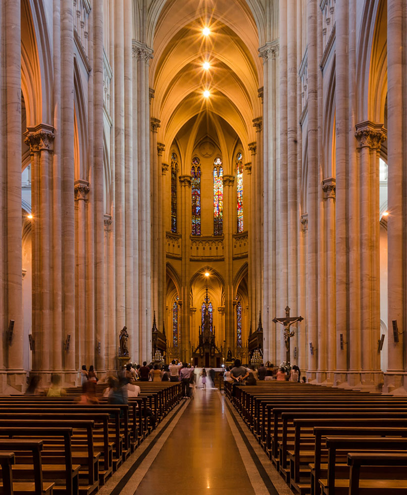 The interior of Cathedral of La Plata in Argentina