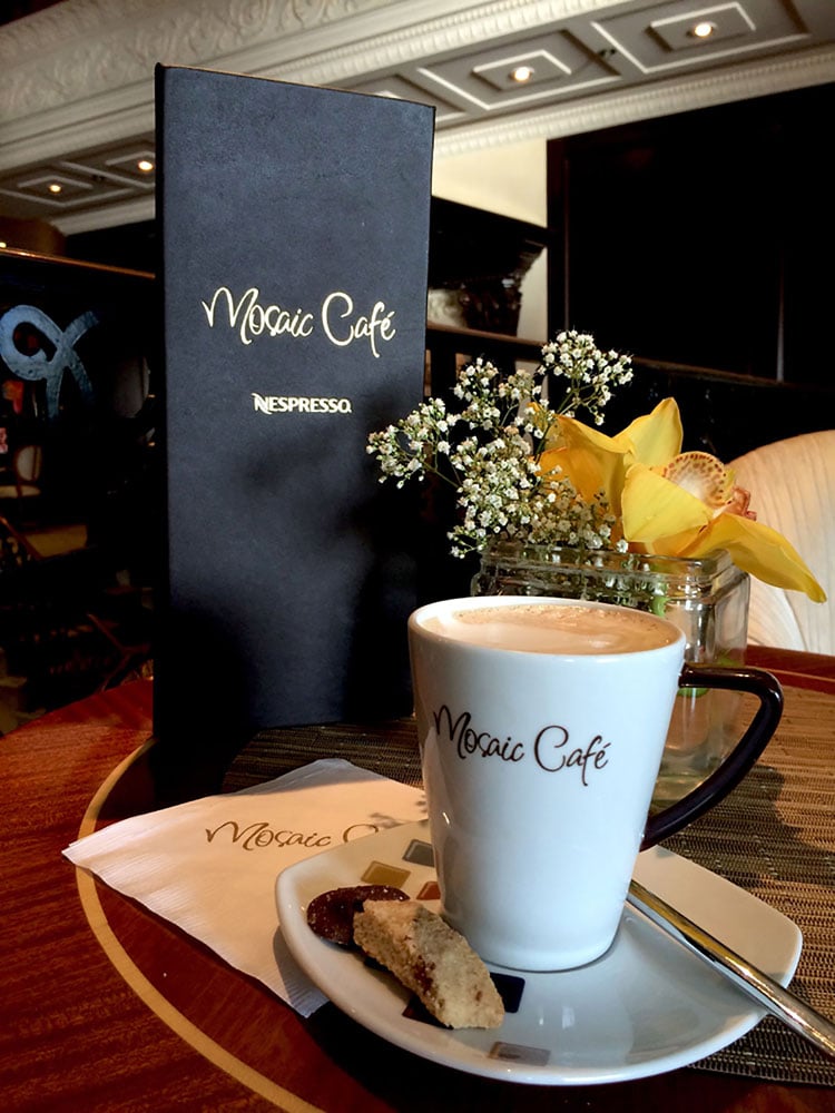 Guests love visiting the Mosaic Cafe onboard Aazmara ships for a morning coffee!