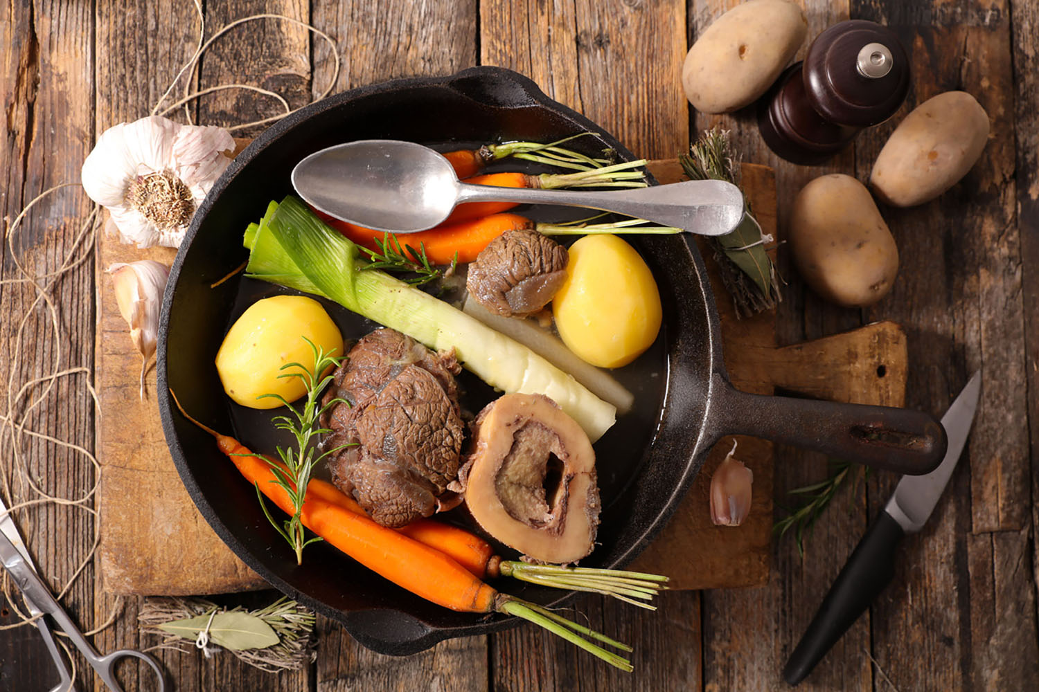 One of the ultimate comfort food dishes for the French, pot-au-feu is a hearty French beef stew perfect for you!