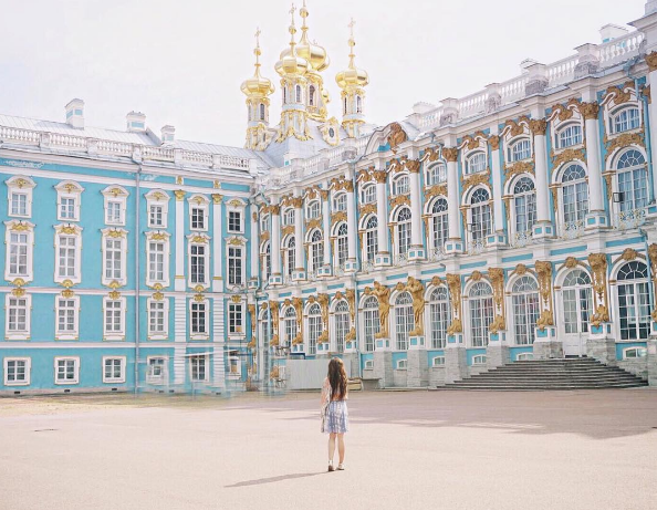 Nastasia visiting St. Petersburg with Azamara.