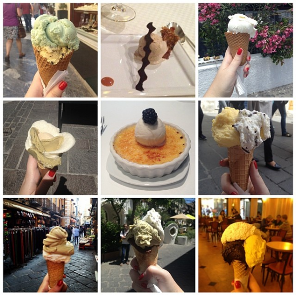 An assortment of Italian gelato