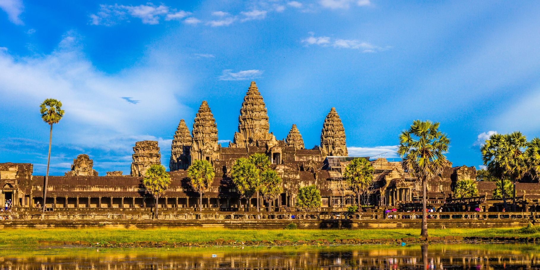 front view of the Angkor Wat monestary in Cambodia