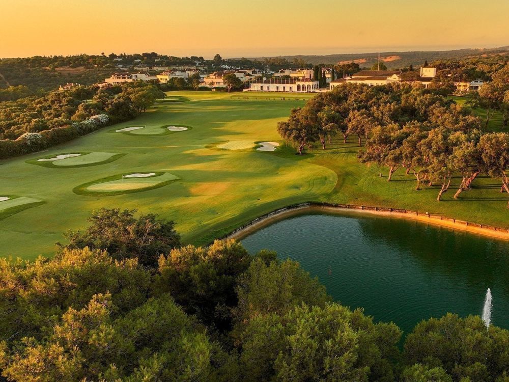 aerial view of golf course