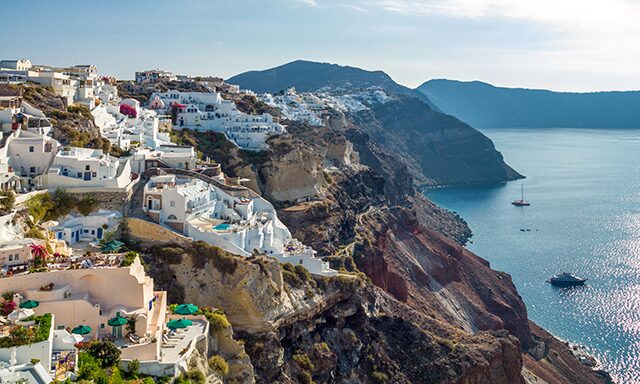 Sailing the Caldera of Santorini Photo