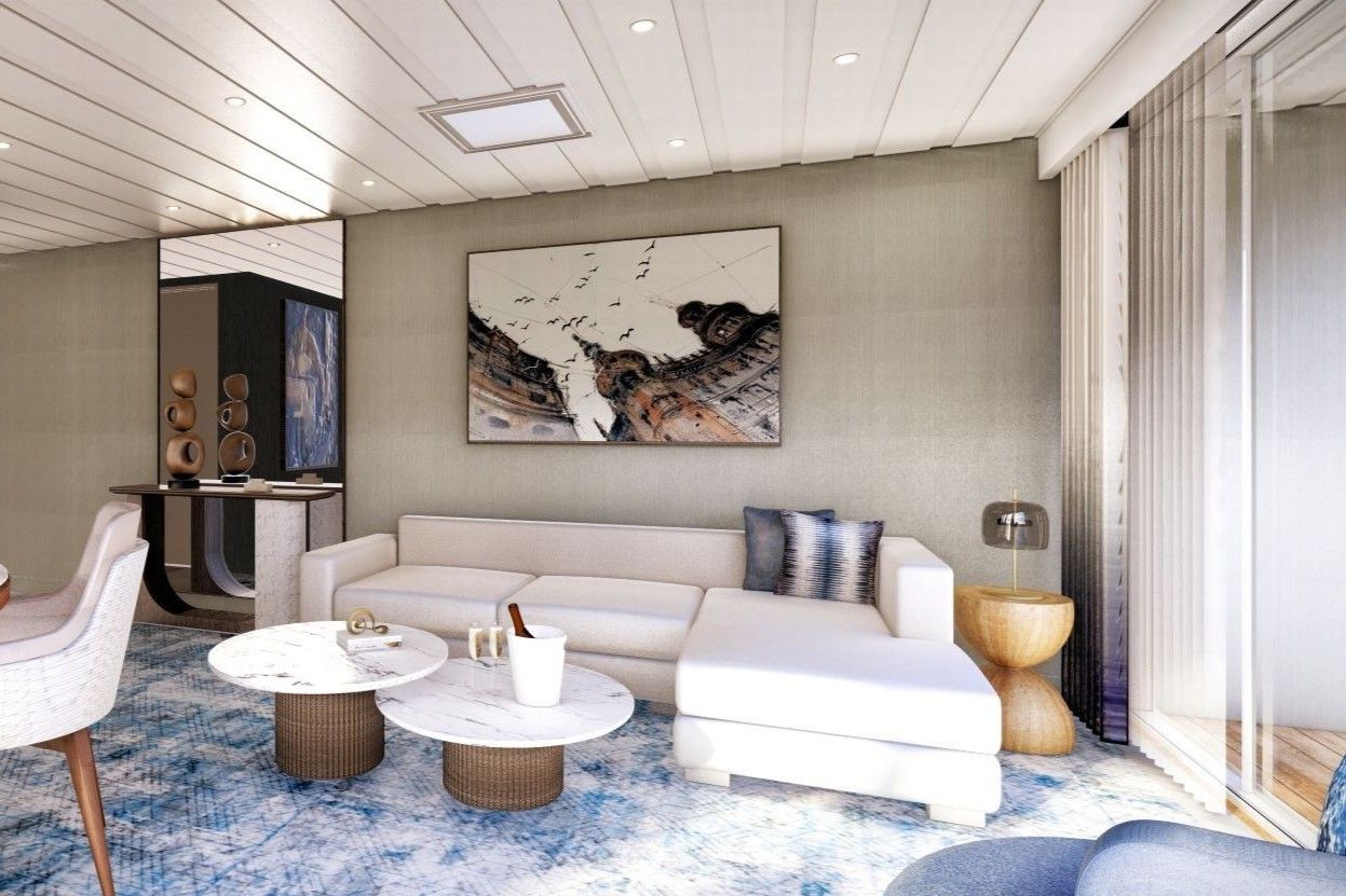 ships captain taking a selfie from stage with large audience in background